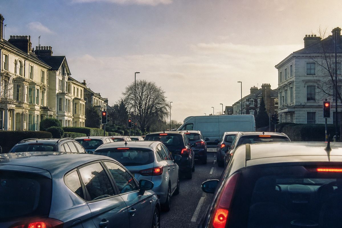 Traffic congestion at a blocked Aigburth Road intersection