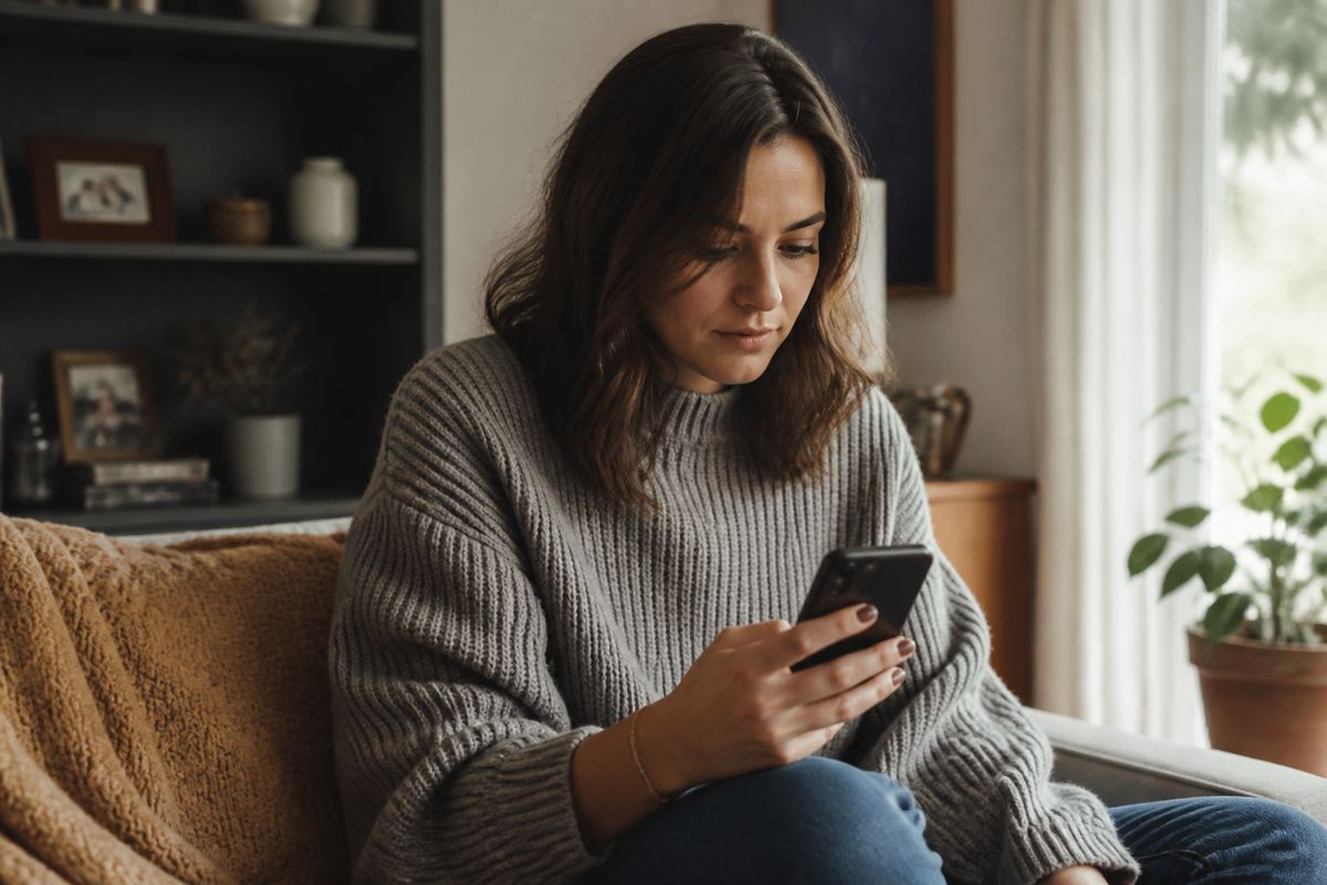 A shopper using a smartphone to browse Etsy coupons.