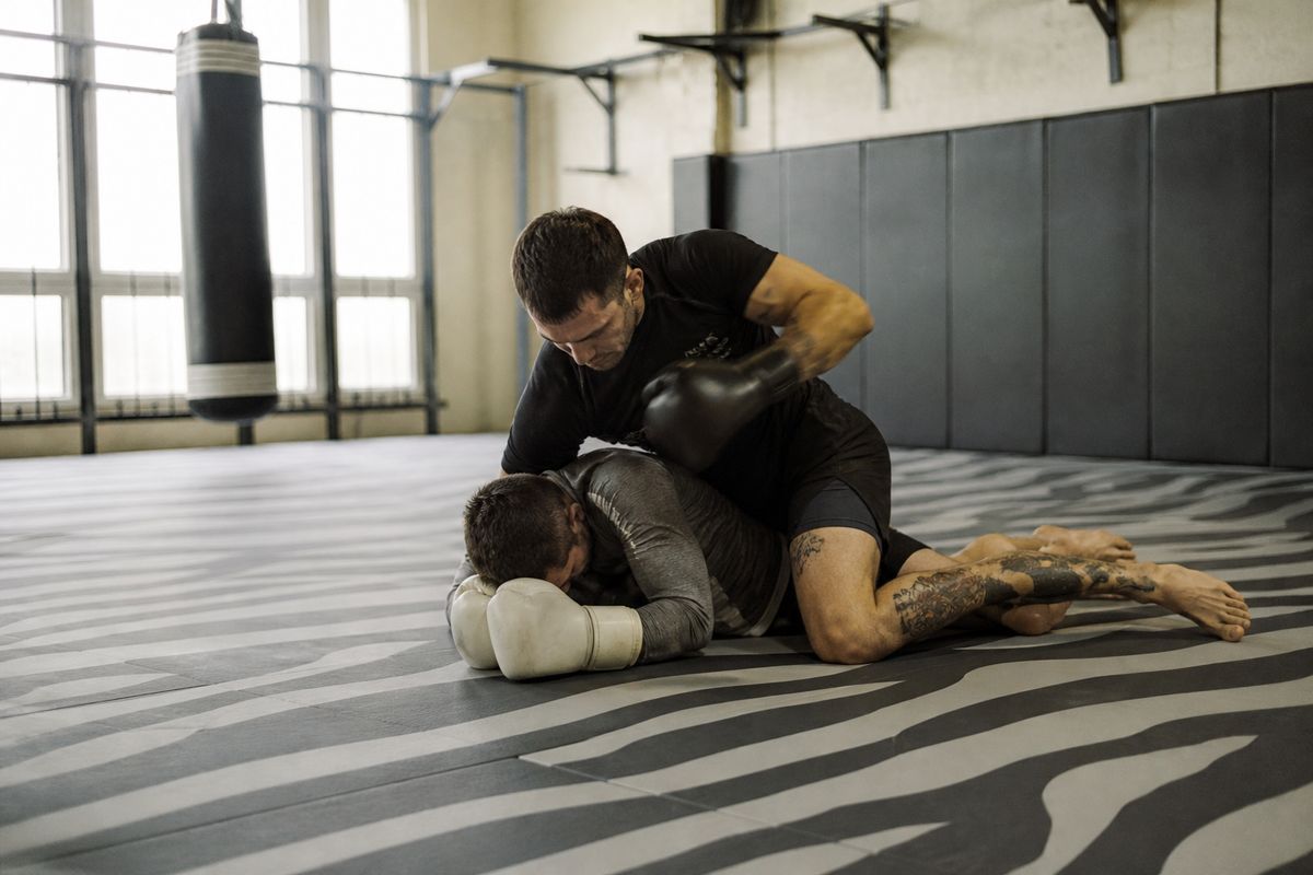Fighters training on Zebra Tatami mats at Tigerstyle MMA gym
