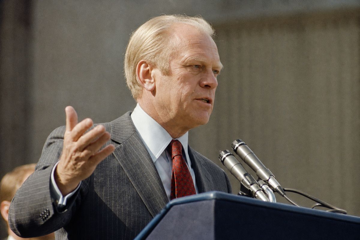 Ford speaking passionately at a public health event