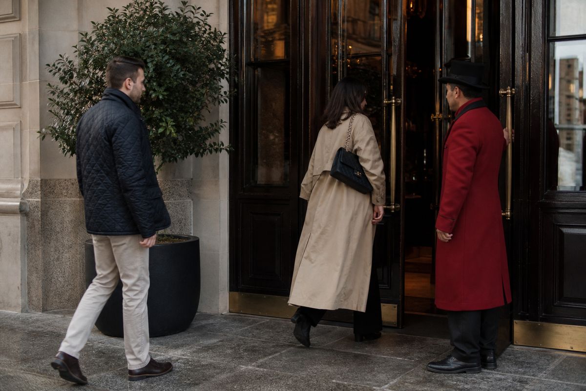Guests arriving at NoMad London hotel entrance in Covent Garden