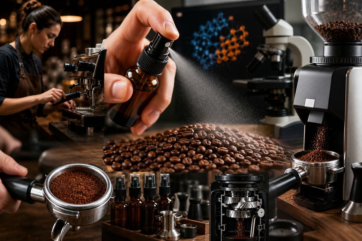 RDT spray bottle for coffee beans: why baristas mist water before grinding