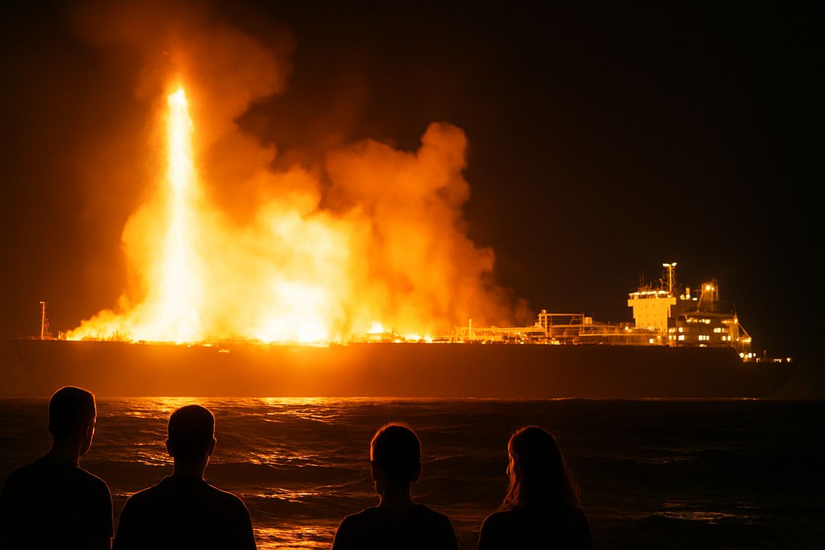 Russia Accuses Ukraine of Drone Attack as LNG Tanker Sinks in Mediterranean