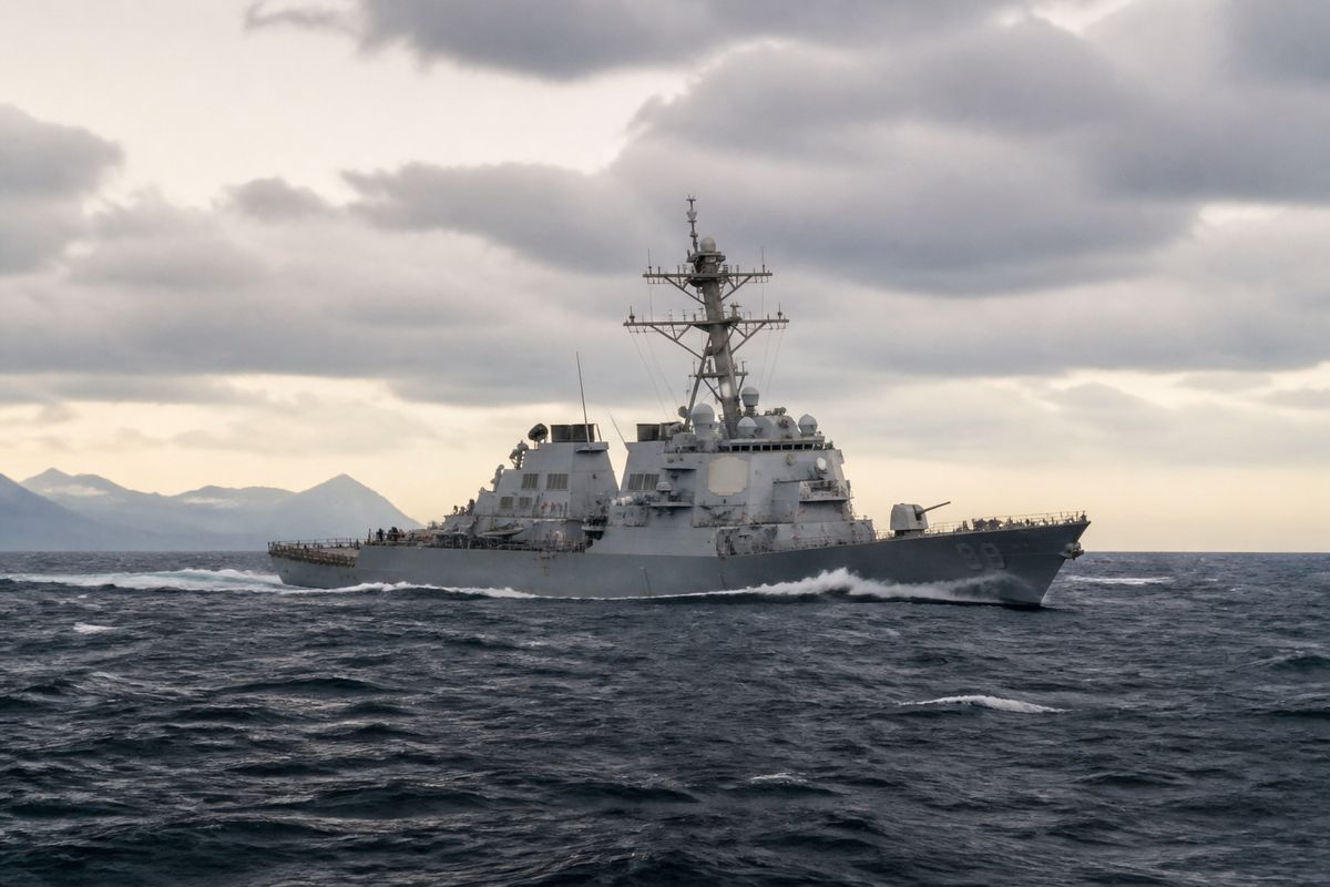 US Navy warship patrolling amid tense waters