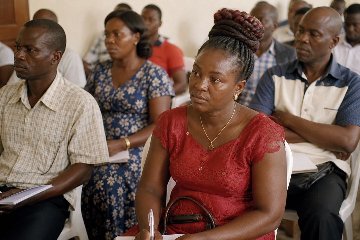 A group of Liberian MSME owners attending a workshop session.